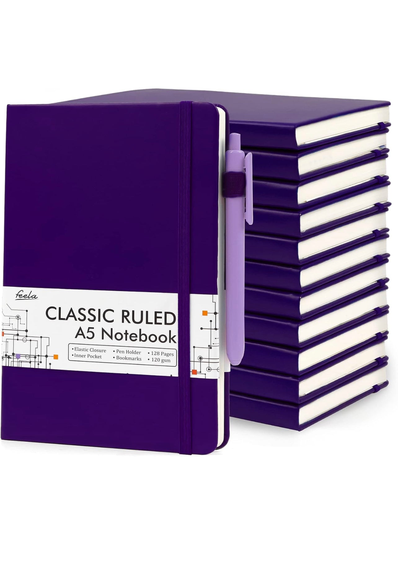 Design Personalized Faux Leather Hardcover Journal-Purple