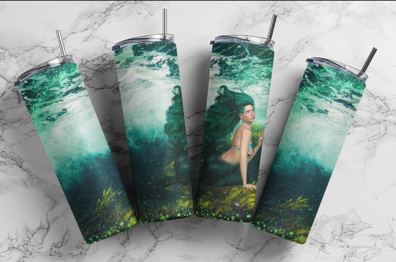 Green Mermaid Tumblers-20 oz